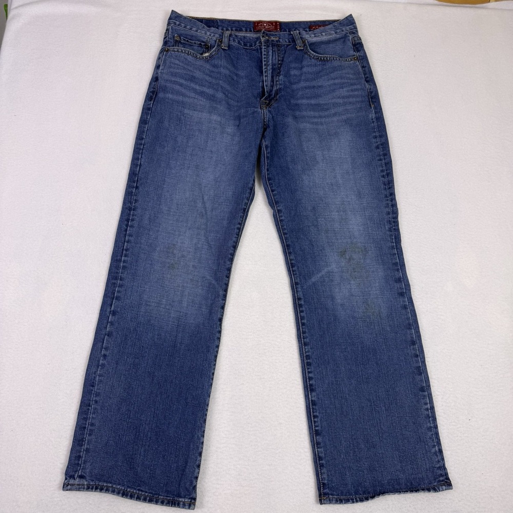 Lucky Brand 181 Relaxed Straight Mens Jeans 33x30 Blue Denim 7MD1805